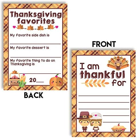 Благодарен съм заЛюбимите заполняющие картички за деца за деня на благодарността, десет празни карти с размер 4