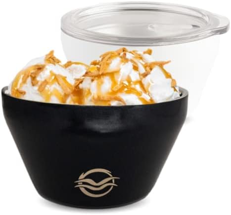 Комплект чаши за сладолед с двойна вакуумна изолация от неръждаема стомана, с капак, за студените и горещите храни