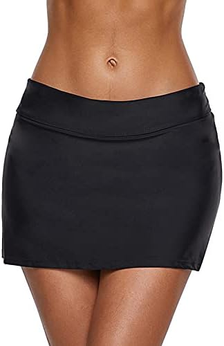 Дамски панталон за плуване FMCHICO, однотонная пола-бикини с къс ръкав и колан