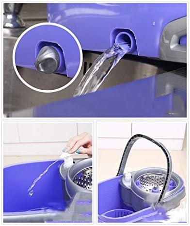 WSZJJ Моп - Система за почистване на пода с една кофа за въртене въже от Неръждаема Стомана Deluxe с една Кофа за