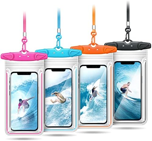 Универсален водоустойчив калъф за телефони, 4 комплект непромокаеми калъфи за телефон IPX8, съвместими с iPhone