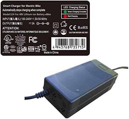 Интелигентно зарядно устройство с мощност 3 Ампер, Съвместим с Електрически мотор ANCHEER 48V Battery eBike