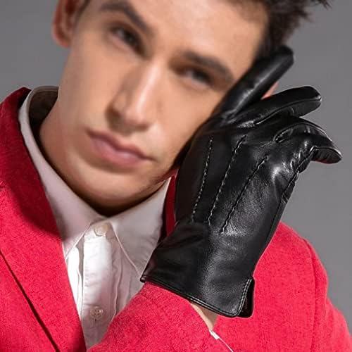 Зимни мъжки Кожени ръкавици XBWEI в стил на шофиране, Топли Меки Кожени ръкавици (Цвят: D, Размер: код M)