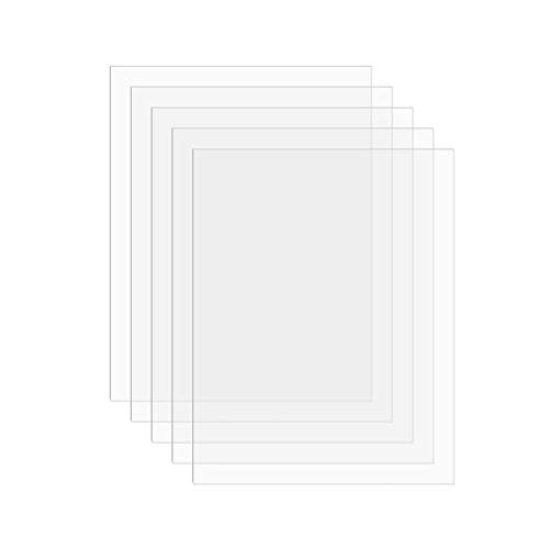 SimbaLux Акрилен лист от Прозрачен плексиглас 5 x 7 Дебелина 0,04 (1 мм), Опаковка от 5 Прозрачни Пластмасови Плексигласовых дъски със Защитно хартия за Подмяна на фото Рамк?