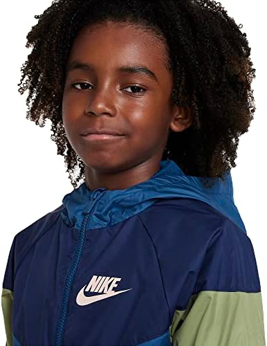 Спортно яке Nike Windrunner Big Детски Яке (as1, alpha, x_l, обикновени, Валерианово-син / Тъмно син / алигатор