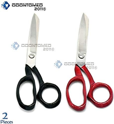 OdontoMed2011 2 броя 7 Ножица за тапицерия на Килими/Портновские Ножици Черен, Червен на цвят с Остри ножове от