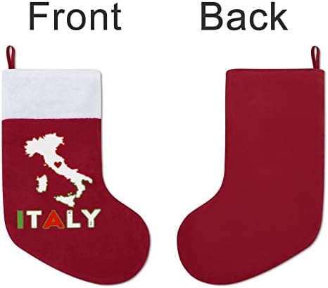 Италия Карта Флаг Червени Коледни Празници Чорапи Дом Декорации за Коледната Елха Окачени Чорапи За Камината