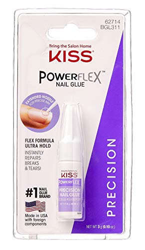 Лепило за нокти Kiss Powerflex Precision 0,10 грама (опаковка от 2 броя)