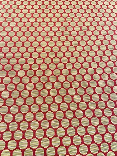 Магазин тъкани САЩ, обивочная плат от жаккардовой шенилна с геометричен модел в червен грах ширина 57 см, двор