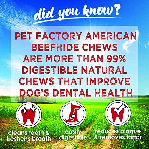 Chewy Лакомства за кучета Пет Factory American Beefhide 5Мунк Mini, Rolls с Натурален вкус, 1,5 килограма