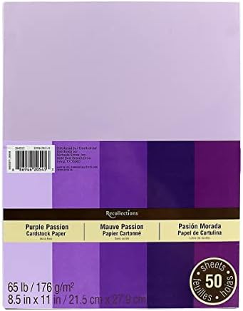 MICHAELS Purple Passion 8,5 ; x 11; Картонена хартия фирма Recollections®, 50 Листа