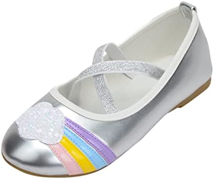Модела обувки Mary Jane върху плоска подметка за момиченца, Ежедневни балет апартаменти на равна подметка, без закопчалка,