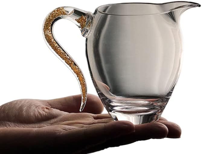 Стъклен комплект за източване на чай justice cup в японски стил, дебели разделител за чай, кристал от златно фолио,