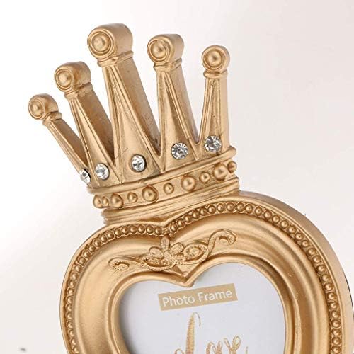 Рамка за снимка от Таотенишской смола, Crown, Декоративна рамка за снимка, Подарък за приятелите и семейството си - във формата На сърца, 3 Инча