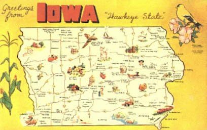 Пощенска картичка с поздрави от Айова