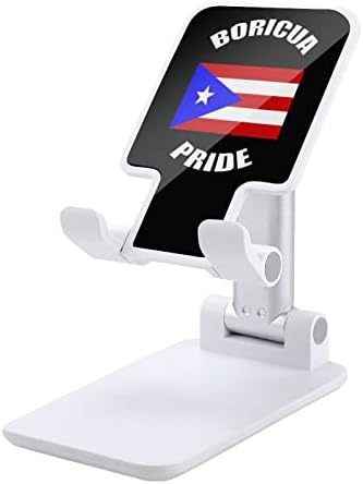 Ретро Boricua Pride пуерторикански PR Флаг Поставка За Мобилен Телефон, Регулируема Сгъваем Таблет Тенис на Притежателя