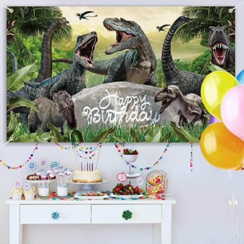 Динозаврите Украса за парти в чест на рождения Ден на Банер на Фона на Сафари в Джунглата Свят на Динозаврите Аксесоари