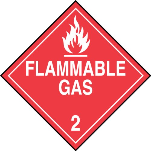 Accuform MPL202CT50 PF-Картонена точков плакат от 2-ри клас на опасност, надпис Легковоспламеняющийся газ 2 с графично