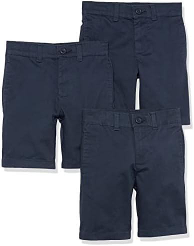 Тъкани панталони с плоска предна част на Essentials за момчета и деца, Мультипакеты