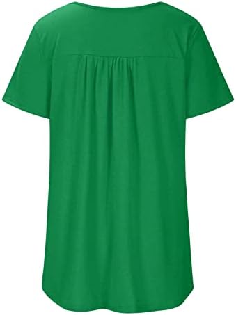 Блузи за жени, 2023 Летните Модни Туники Големи Размери, Ризи, Скрывающие Корема, Тениска Хенли с кръгло деколте,
