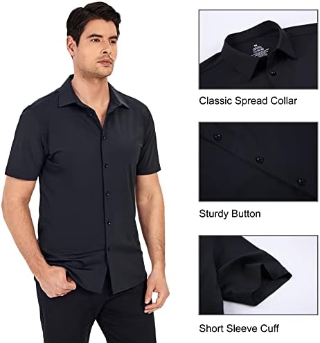 Мъжка риза SAMERM Без Бръчки, Впитывающая Влагата, 8-Лентов, Висока Еластичност, Супер Меки Ежедневни Ризи с копчета
