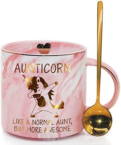 Подаръчни чаши CHIEN-CHI PIPI Aunticorn със Златна лъжица, Зашеметяващи Тетушкины Чаши от племенница или племенник,