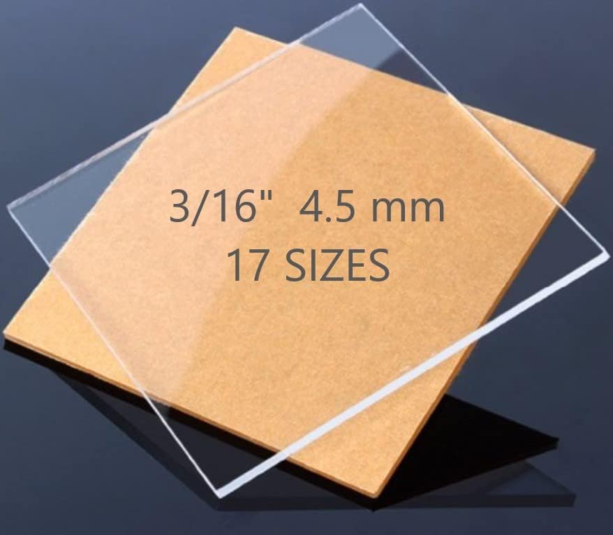 Уникално Прозрачно (6 x 12) Литое акрилни плексиглас с дебелина 3/16 инча (4,5 мм), лесно режущееся Пластмасови