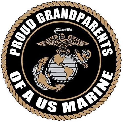 Горд Дядо и баба на Корпуса на морската пехота на САЩ Армията Стикер С изображение - Стикер за щанцоване, Винил