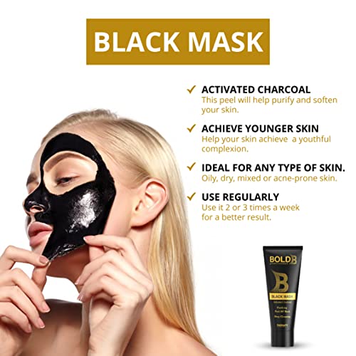 МАЗНА ПРОФЕСИОНАЛНА Маска Black Peel Off Mask - Средство за премахване на черни точки с главата - Дълбоко почистване