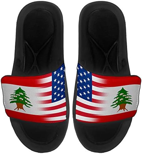 Най-сандали с амортизация ExpressItBest/Пързалки за мъже, жени и младежи - Знаме на Ливан (Lebanan) - Lebanon Flag