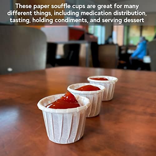 За еднократна употреба хартиени чашки за суфле Vakly 3/4 унция [Опаковки от 250 броя] – (0,75 грама) Малки чашки