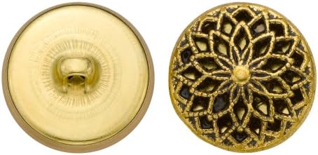 Изделия от метал C&C 5353 Филигранна Метална Пуговица, Размер 36, Антично злато, 36 броя в опаковка