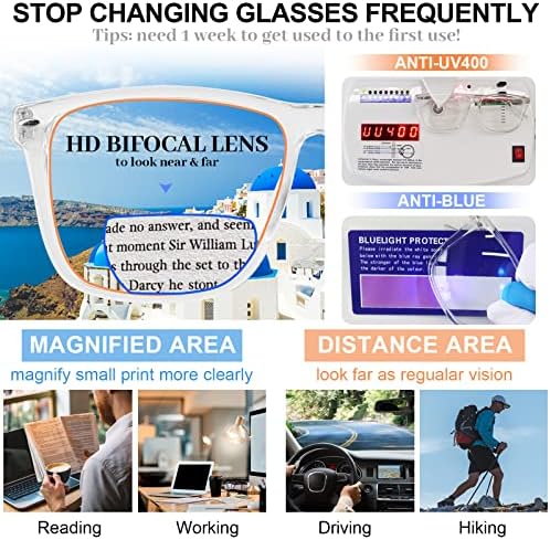 MARE AZZURO Извънгабаритни Бифокални Очила За Четене Мъжки Блокер Синя Светлина Четци 1.0 1.25 1.5 1.75 2.0 2.25