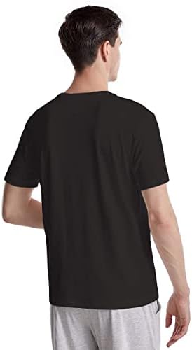 BAMBOO СТРЪМНИ Мъжки Тениски, Однотонная Тениска с кръгло деколте и къс ръкав, Многопластова Тениска от Мека бамбукова