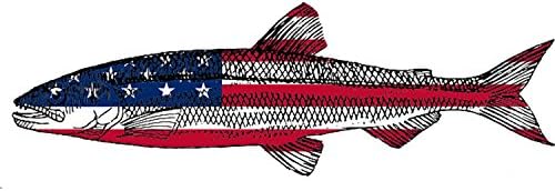 Rogue River Тактическа Пъстърва Риба Стикер с Флага на САЩ Стикер На Риболовен Броня Риба Патриотическая Обединена