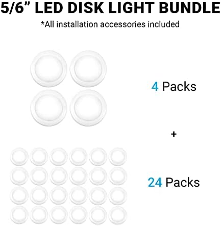 PARMIDA (4 опаковки) 5/6-инчов led дисков лампа 2700k (топло бяла) и (24 опаковката) на 5/6-инчов led диск с регулируема