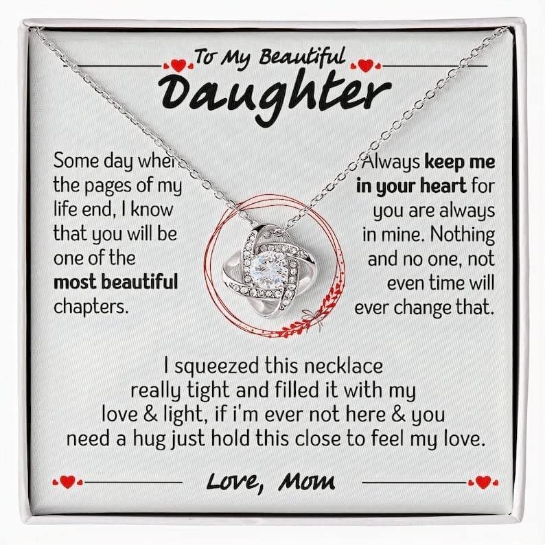 Картичка С Послание Бижута, Колие Ръчна изработка - Персонализиран Подарък За Дъщеря От майка ми, Колие За дъщери