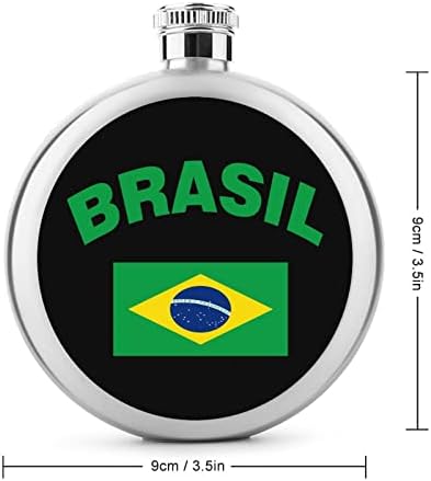 Флаг на Бразилия 5 грама Фляжка Хип Фланец за Пиене на Алкохол от Неръждаема Стомана за Алкохол, Уиски, Ром, Водка