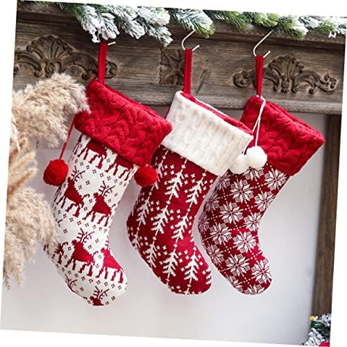 SEWACC 3 бр. Чорапи за декорация на бисквитки за Децата, Подарък за Коледа, Чанта за Отглеждане, Меки Чорапи за