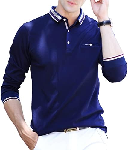 XTAPAN Мъжка Риза с къси ръкави Ежедневни Дълъг С Къс Ръкав Класическа Мода Памучен Тениска Поло Спортна Риза За