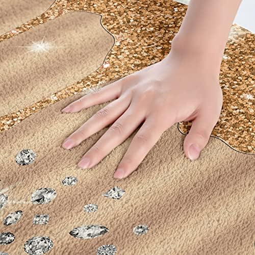 Нескользящий килимче за баня със сребърен блясък (Без блясък) Bling Decor Wooly Впитывающий Подложка за Бижута с