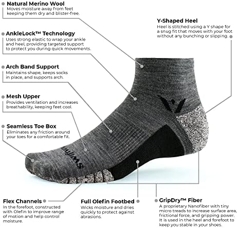 Swiftwick - Чорапи FLITE XT TRAIL TWO за джогинг по пътеката и разходки