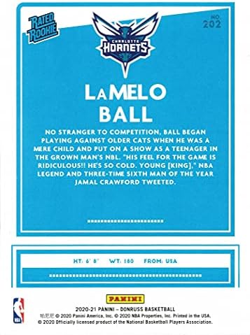 2020-21 Панини Donruss Баскетбол 202 Карта Начинаещ с топката Ламело - Номинална новобранец
