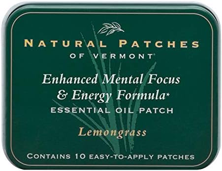 Естествени Лепенки за тяло с Етерично масло вермонтского лимонена трева Mental Focus & Energy, 10 Кутии