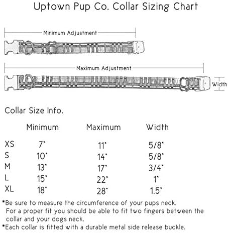 Uptown Си Кученце Co. Дъгата яка ръчно изработени от памук и метален обков. Налични размери XS, S, M, L (XS