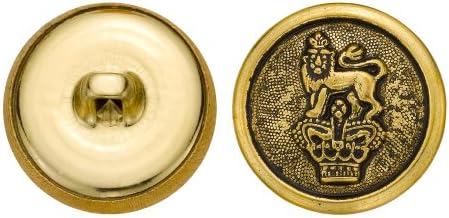 Метална Пуговица C&C Metal Products 5277 с Корона на Лъв, Размер 33, Антично злато, 36 броя в опаковка