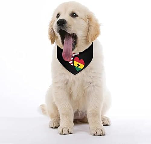 Гана, Флаг на САЩ, Кърпа за Кучета, Регулируем Нашийник за Домашни Любимци, Шал, Сладък Триъгълен Шал за Кучета,