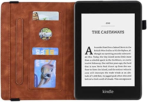 JNSHZ Kindle Paperwhite 2021 Чанта-портфейл от Тисненой на кожата, Калъф за таблет Signature Edition и Поставка