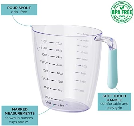 Мерителни чашки за течности Social Chef от 3 теми - Штабелируемые Прозрачни пластмасови мерителни чаши с меки дръжки