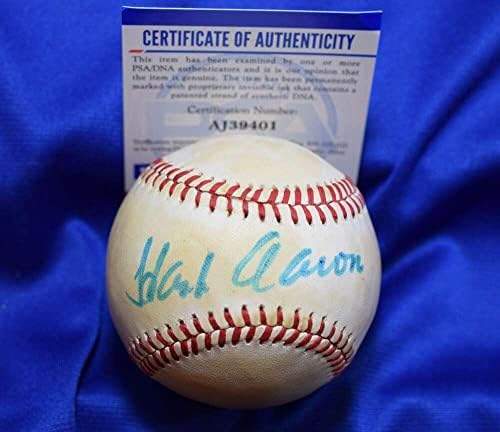 Ханк Аарон PSA ДНК Coa Автограф на Мейджър Лийг Бейзбол с Автограф OML - Бейзболни Топки С Автографи